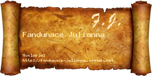 Fandunace Julianna névjegykártya