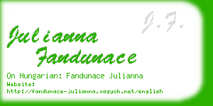 julianna fandunace business card